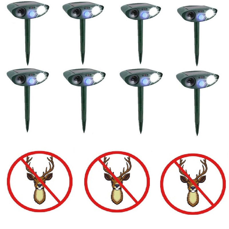 Solar Powered Ultrasonic Deer Repellent – Motion Sensor Animal Deterrent for Garden, Lawn & Yard Protection Turbo Cables