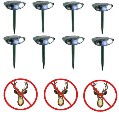 Solar Powered Ultrasonic Deer Repellent – Motion Sensor Animal Deterrent for Garden, Lawn & Yard Protection Turbo Cables