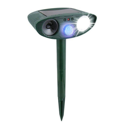 Solar Powered Ultrasonic Deer Repellent – Motion Sensor Animal Deterrent for Garden, Lawn & Yard Protection Turbo Cables