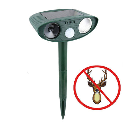 Solar Powered Ultrasonic Deer Repellent – Motion Sensor Animal Deterrent for Garden, Lawn & Yard Protection Turbo Cables