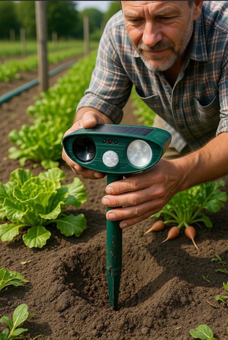 Ultrasonic Solar Deer Repeller – Motion Sensor Animal Deterrent for Garden & Yard Turbo Cables