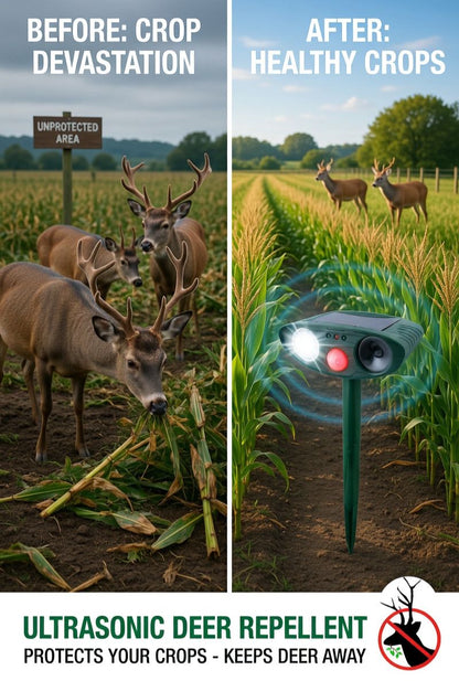 Ultrasonic Solar Deer Repeller – Motion Sensor Animal Deterrent for Garden & Yard Turbo Cables