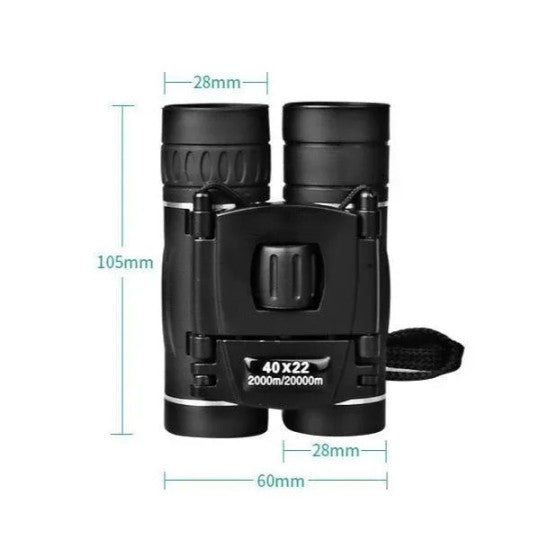 Military HD 40x22 Binoculars – Compact Hunting & Outdoor Telescope Turbo Cables