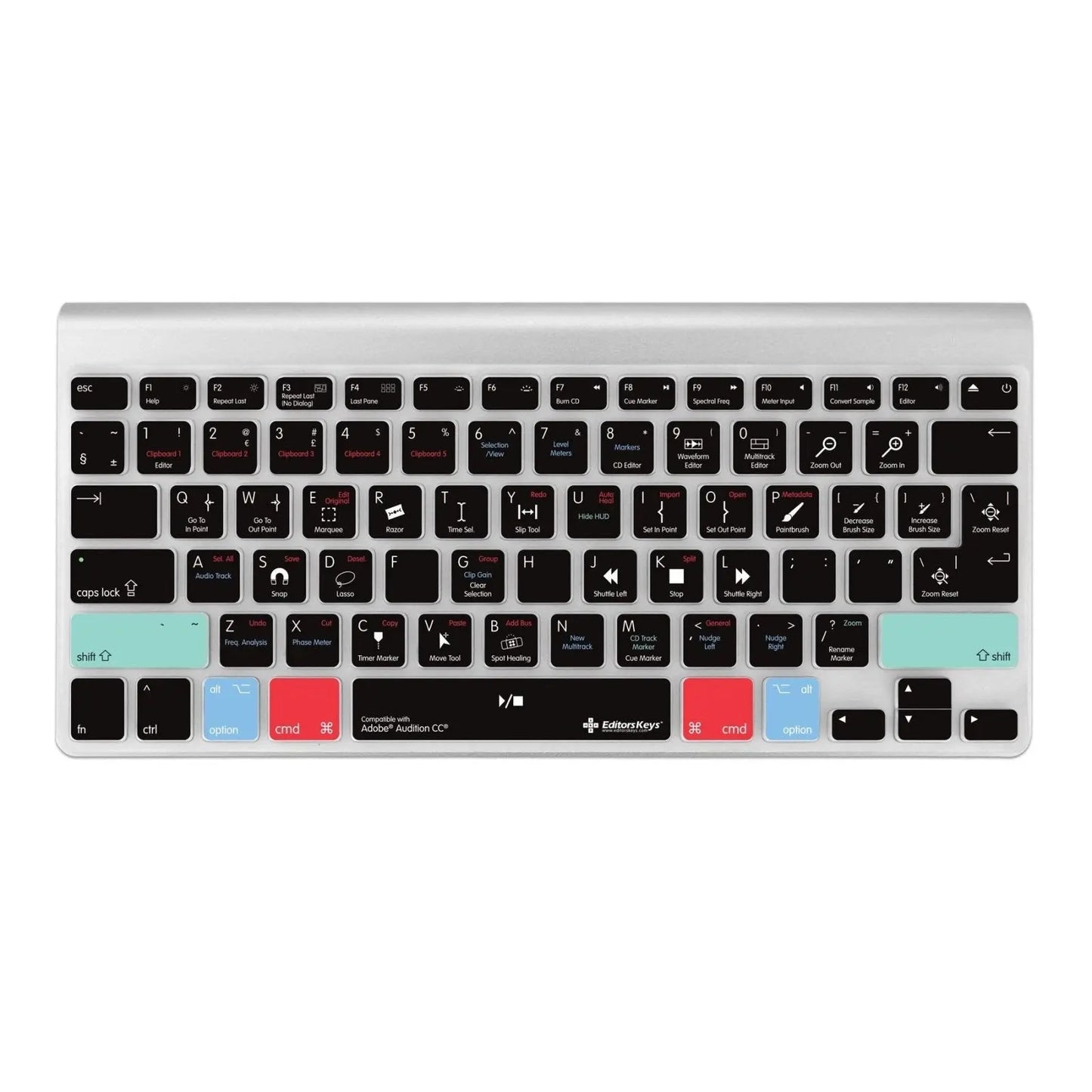Adobe Audition Keyboard Covers for MacBook and iMac Editors Keys