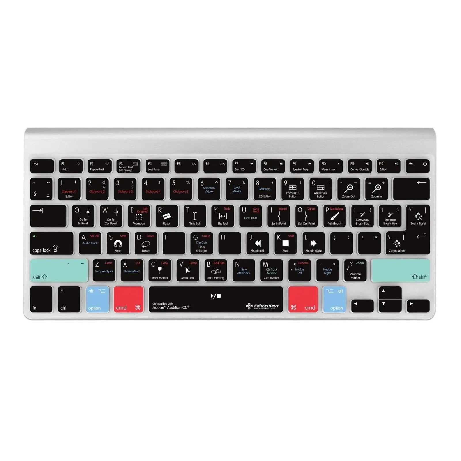 Adobe Audition Keyboard Covers for MacBook and iMac Editors Keys