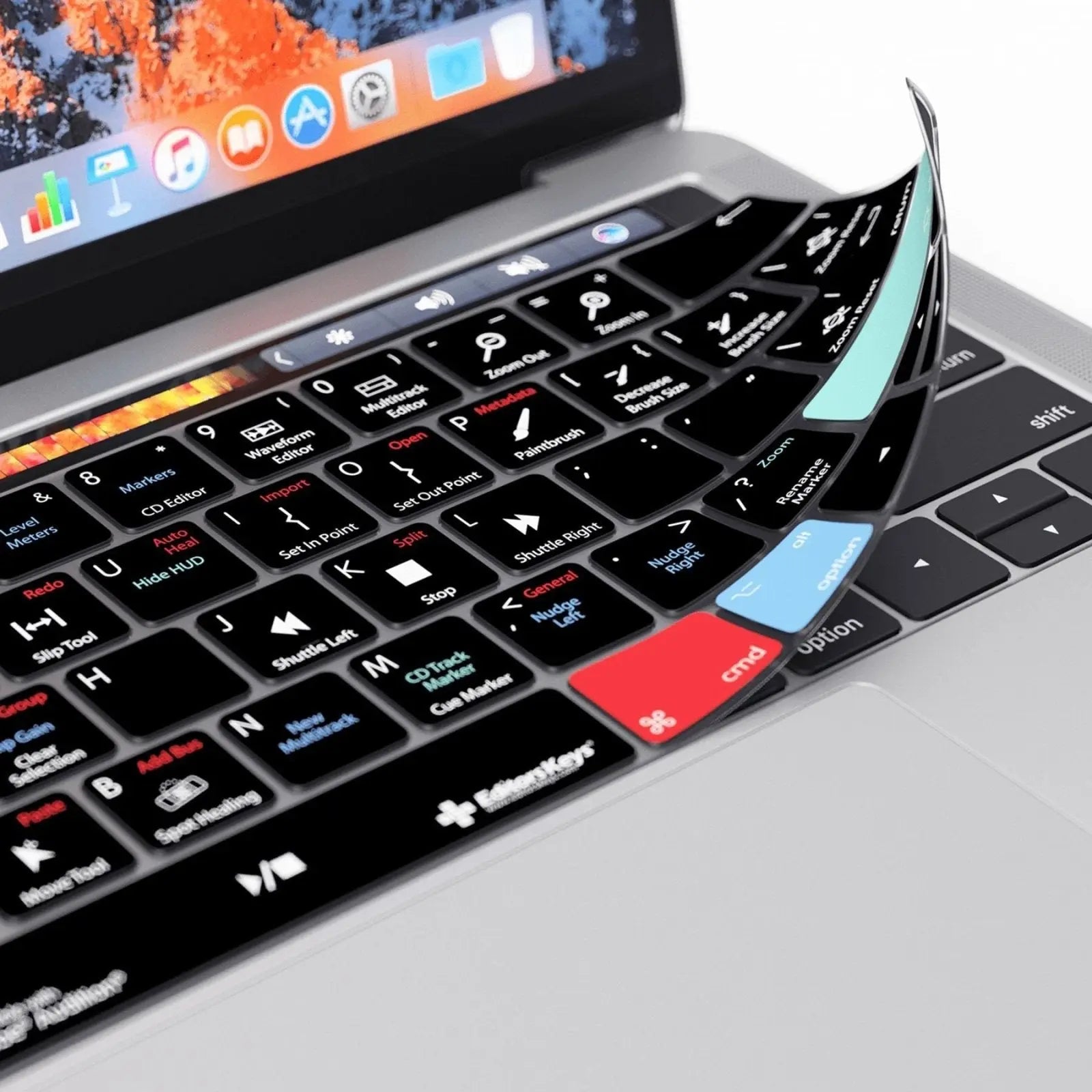 Adobe Audition Keyboard Covers for MacBook and iMac Editors Keys