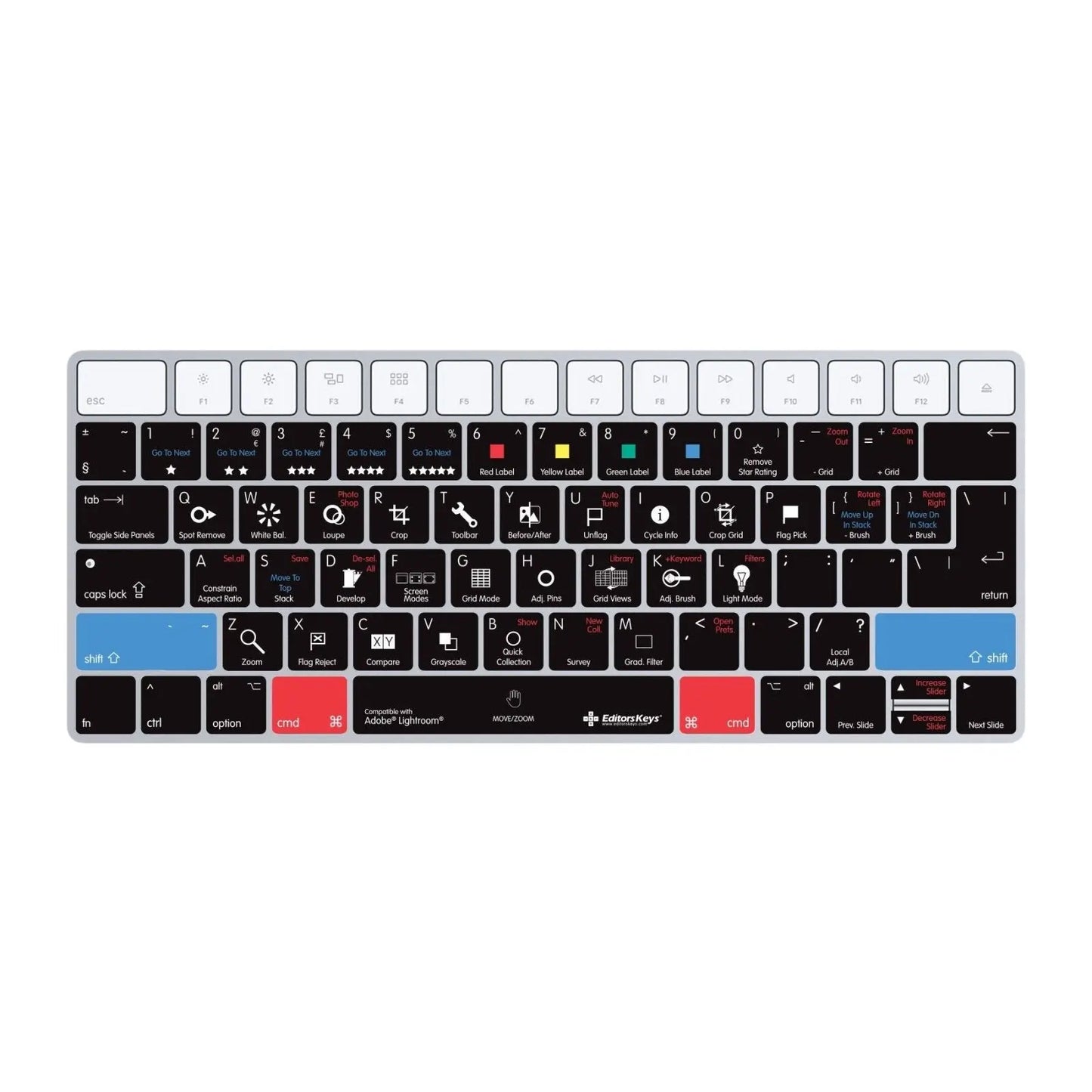 Adobe Lightroom Keyboard Covers for MacBook and iMac Editors Keys