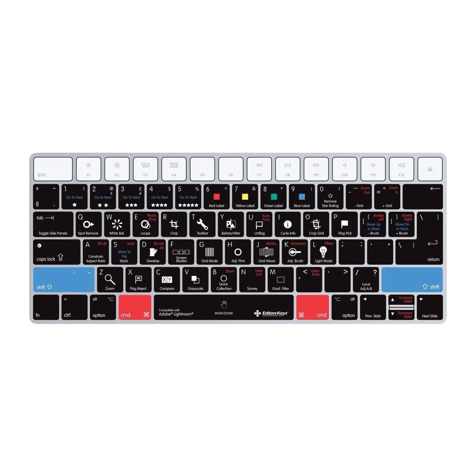 Adobe Lightroom Keyboard Covers for MacBook and iMac Editors Keys