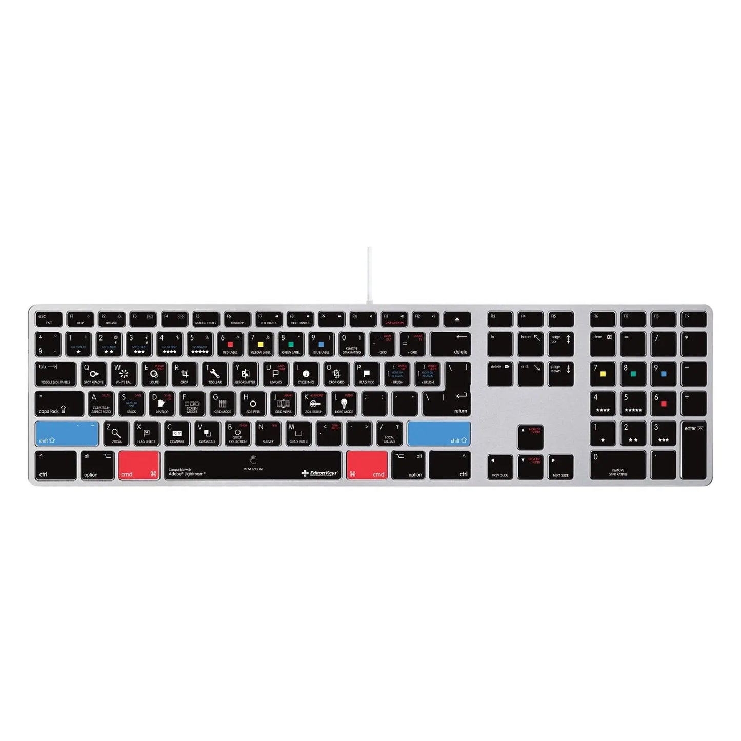 Adobe Lightroom Keyboard Covers for MacBook and iMac Editors Keys