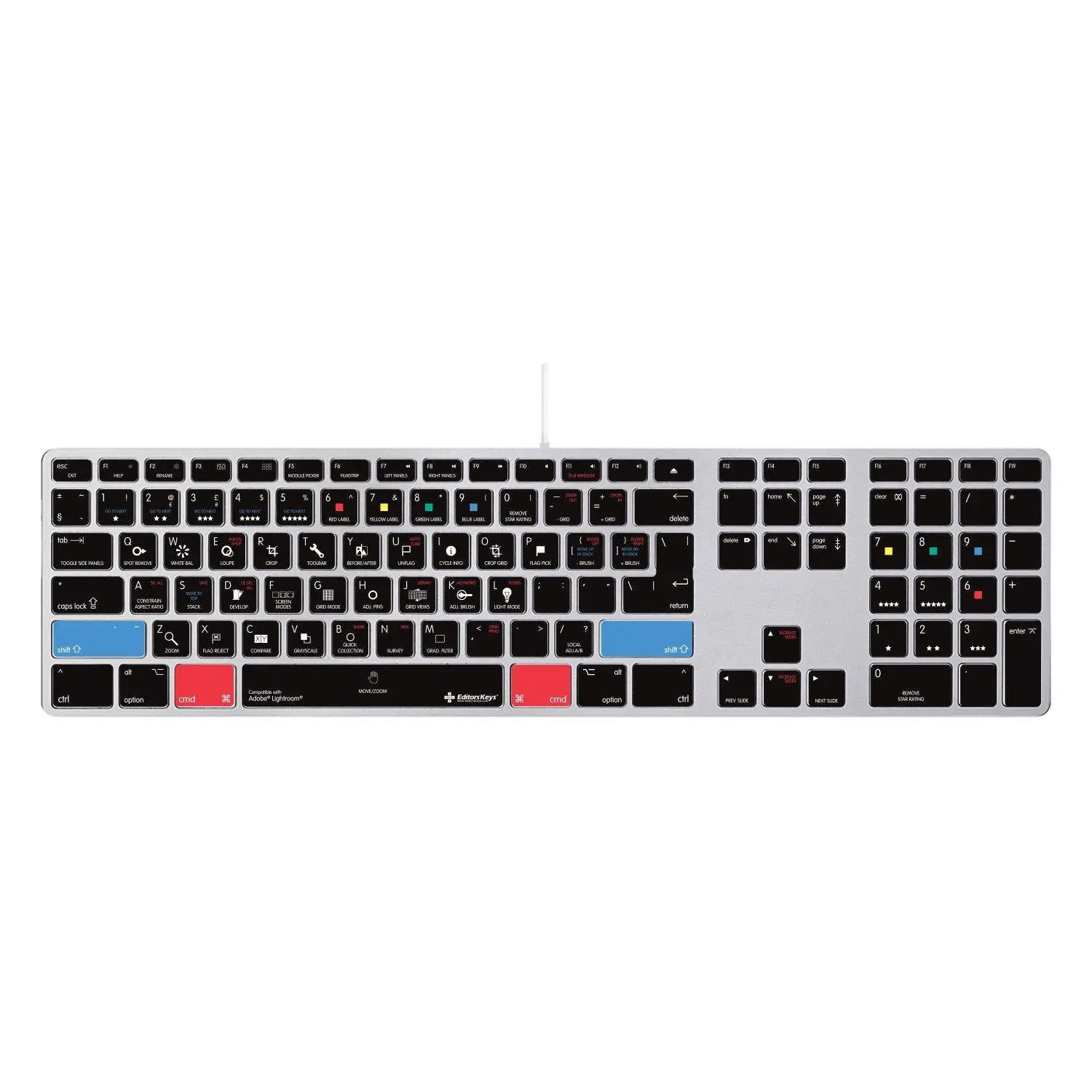 Adobe Lightroom Keyboard Covers for MacBook and iMac Editors Keys