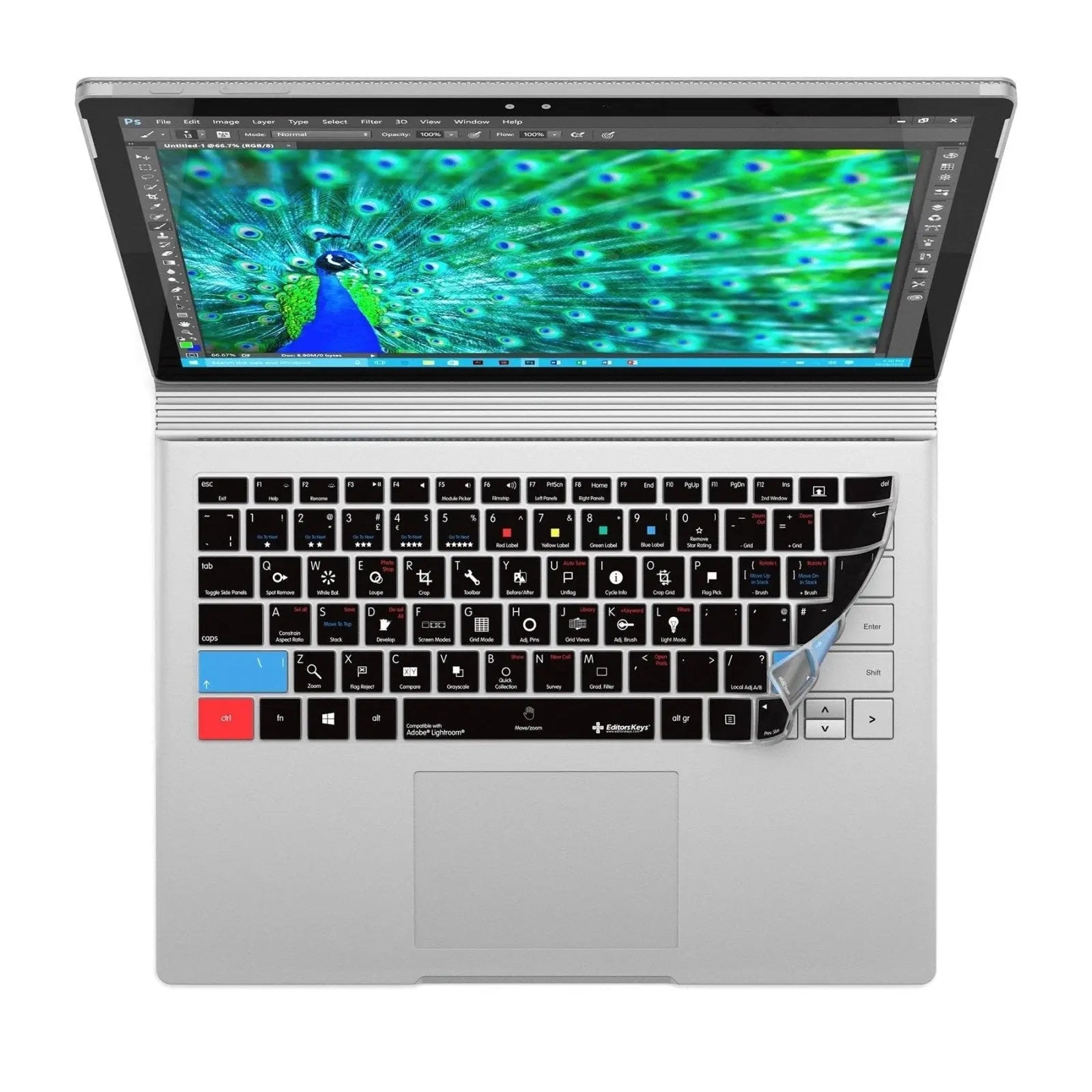 Adobe Lightroom Keyboard Covers for Microsoft Surface Line Editors Keys