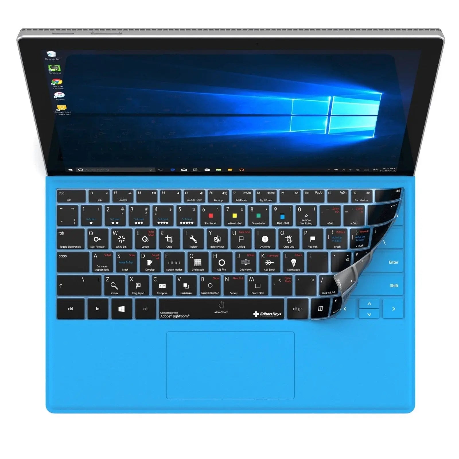 Adobe Lightroom Keyboard Covers for Microsoft Surface Line Editors Keys