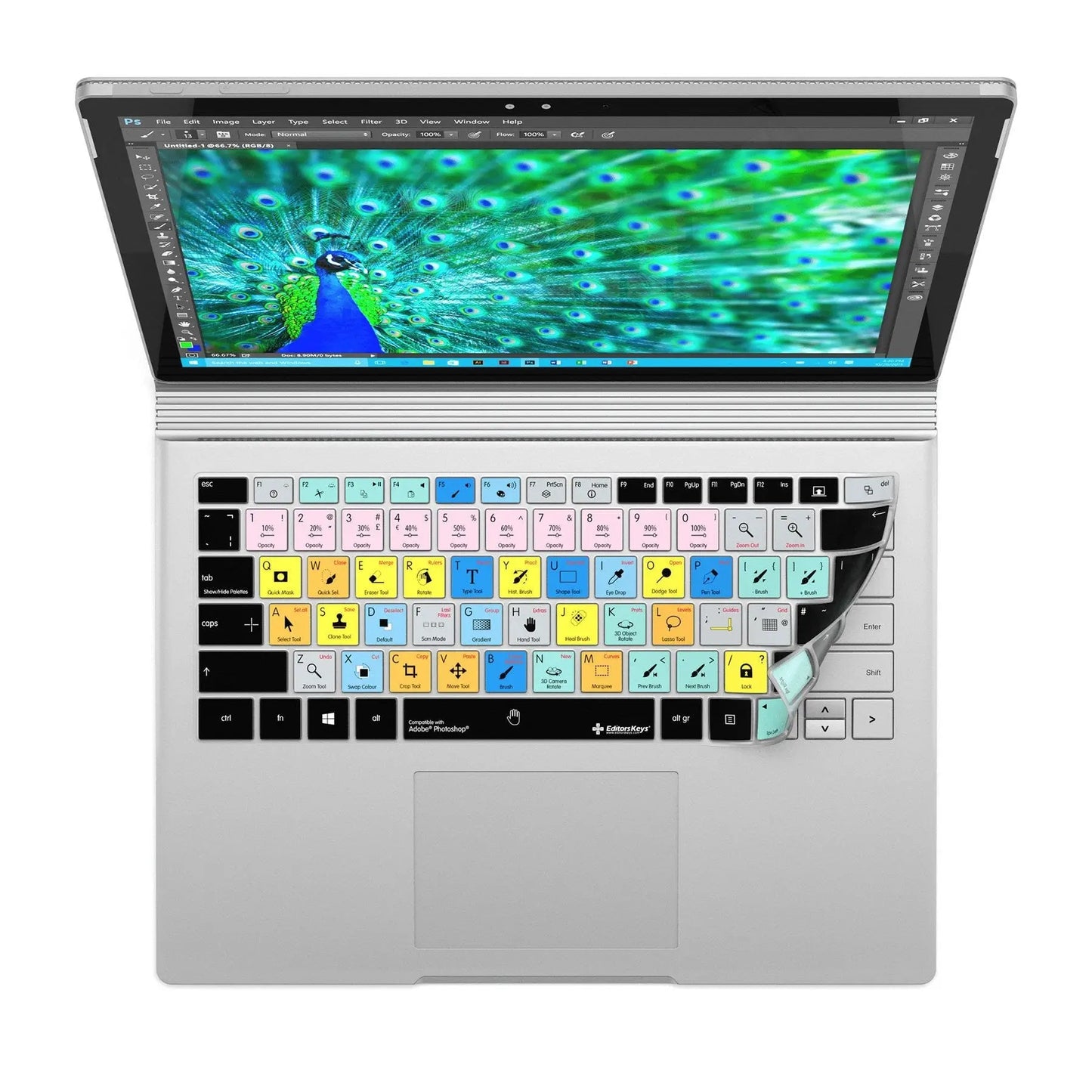 Adobe Photoshop Keyboard Covers for Microsoft Surface Line Editors Keys