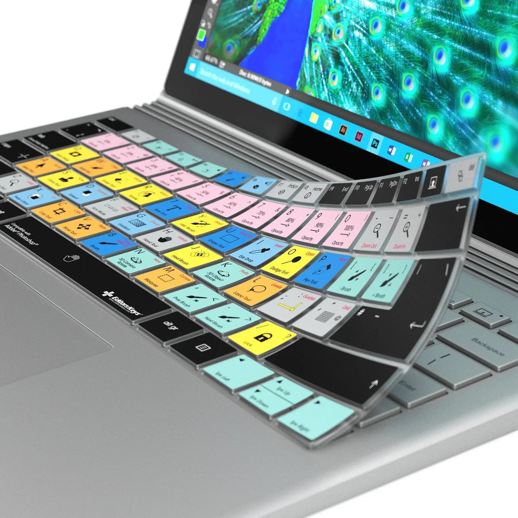 Adobe Photoshop Keyboard Covers for Microsoft Surface Line Editors Keys