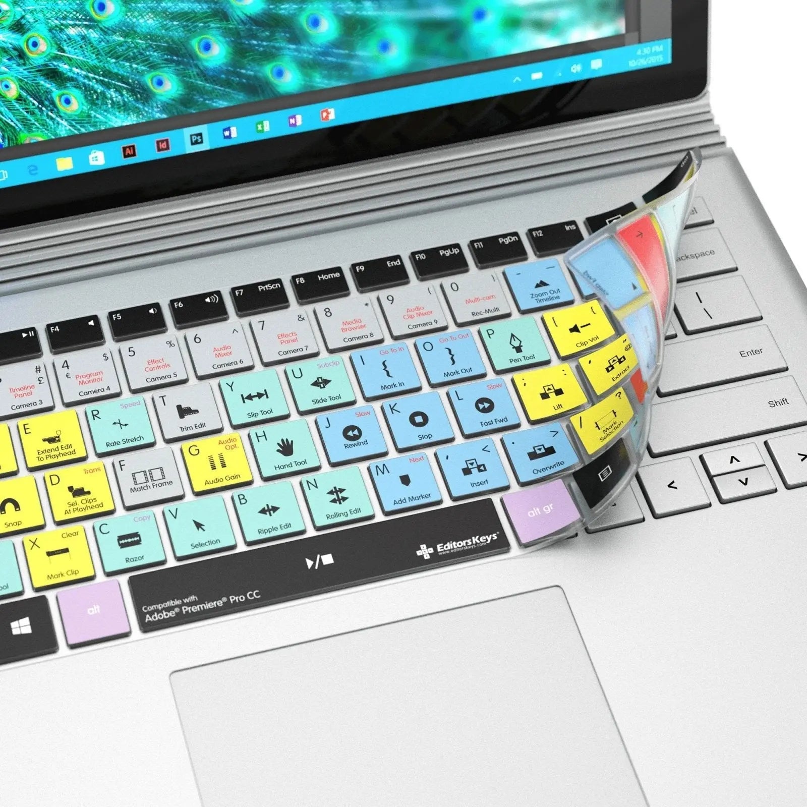 Adobe Premiere Pro Keyboard Covers for Microsoft Surface Line Editors Keys