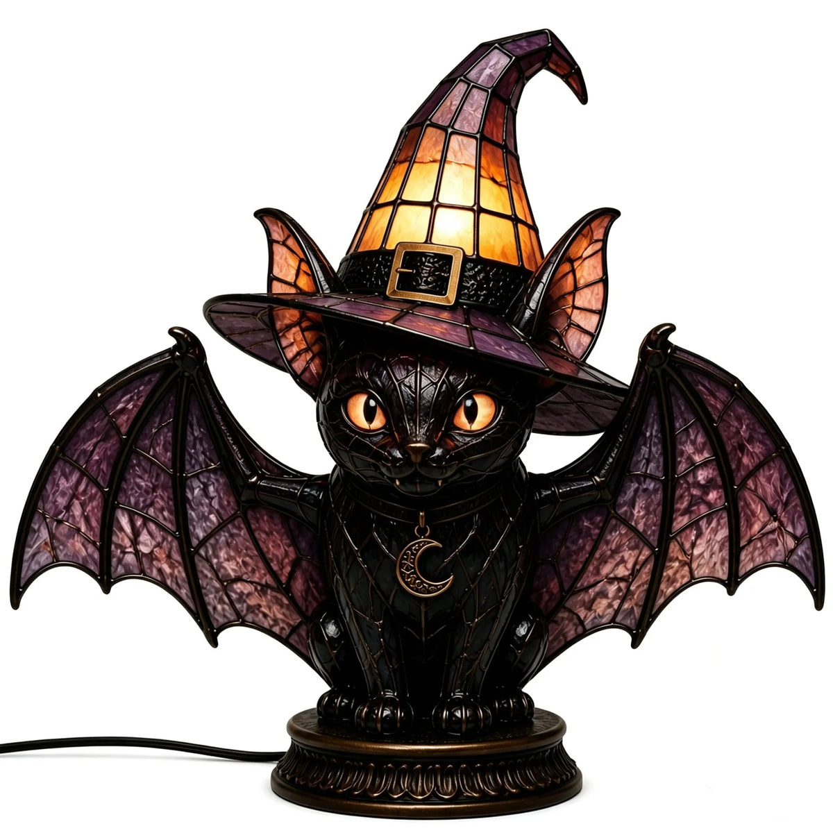 Turbo Cables – Vintage Tiffany Style Cat Night Lamp