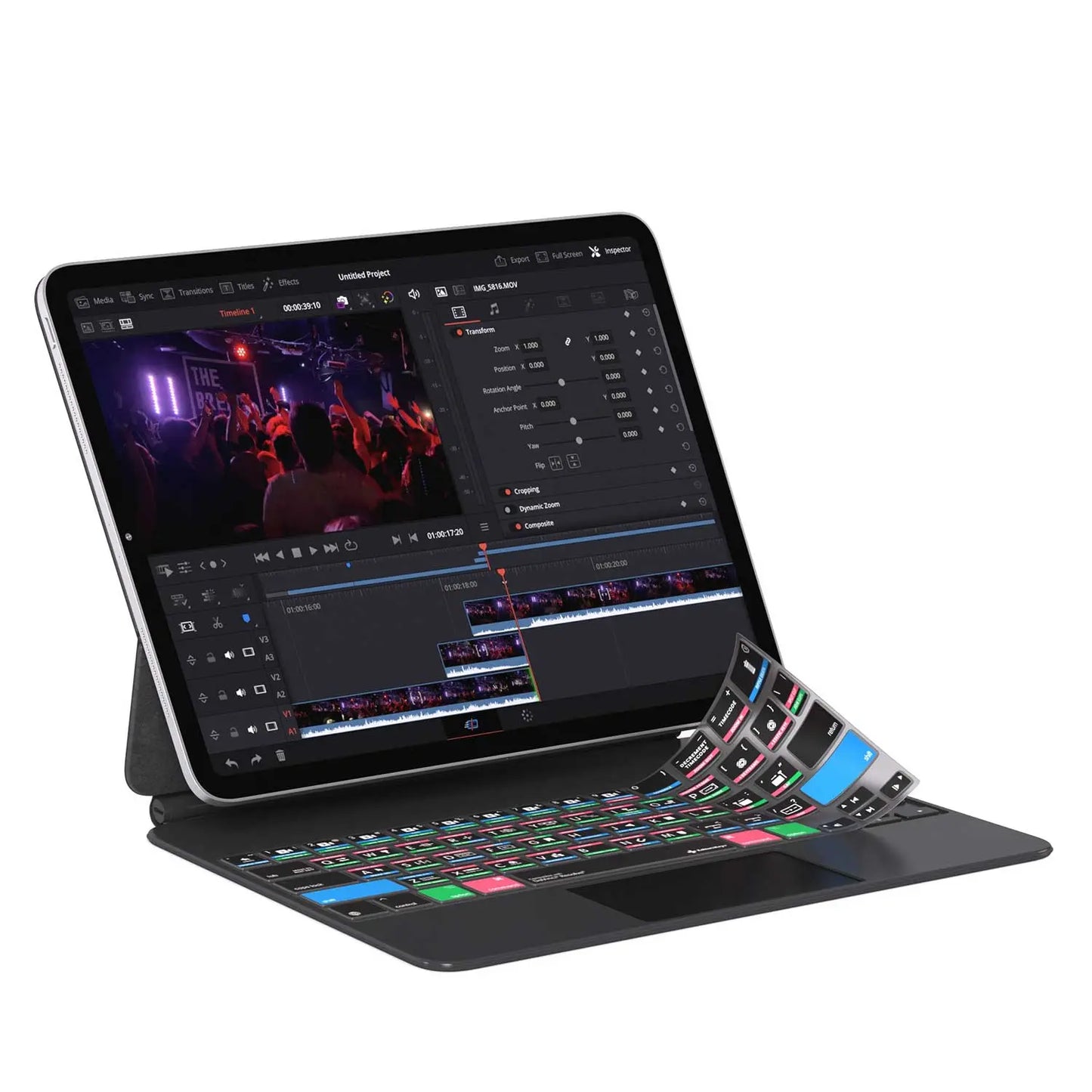 Davinci Resolve Keyboard Cover for iPad Magic Case Editors Keys
