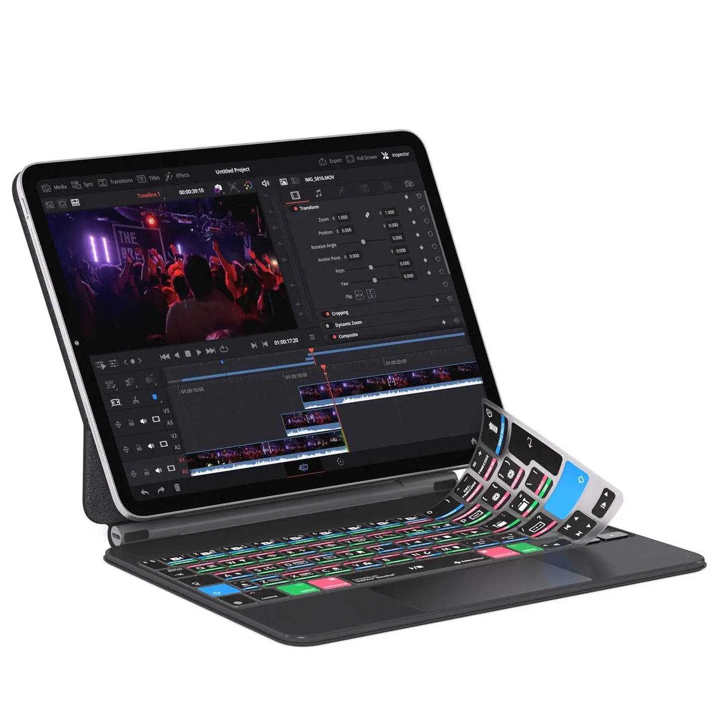 Davinci Resolve Keyboard Cover for iPad Magic Case Editors Keys