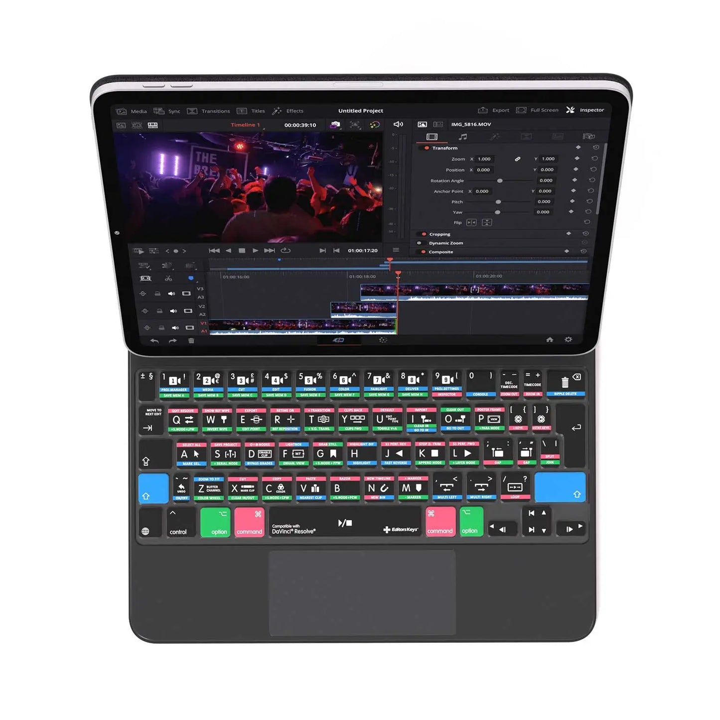 Davinci Resolve Keyboard Cover for iPad Magic Case Editors Keys