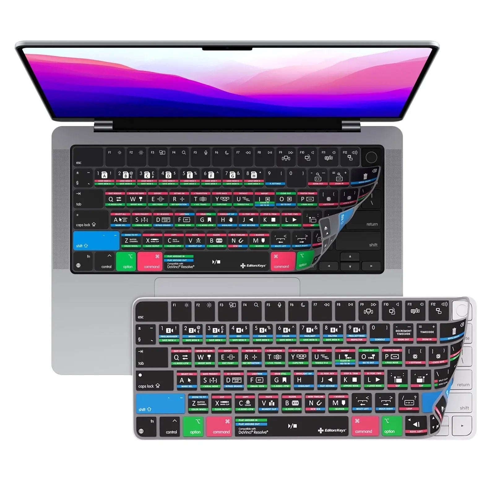 DaVinci Resolve Keyboard Covers for MacBook and iMac Editors Keys