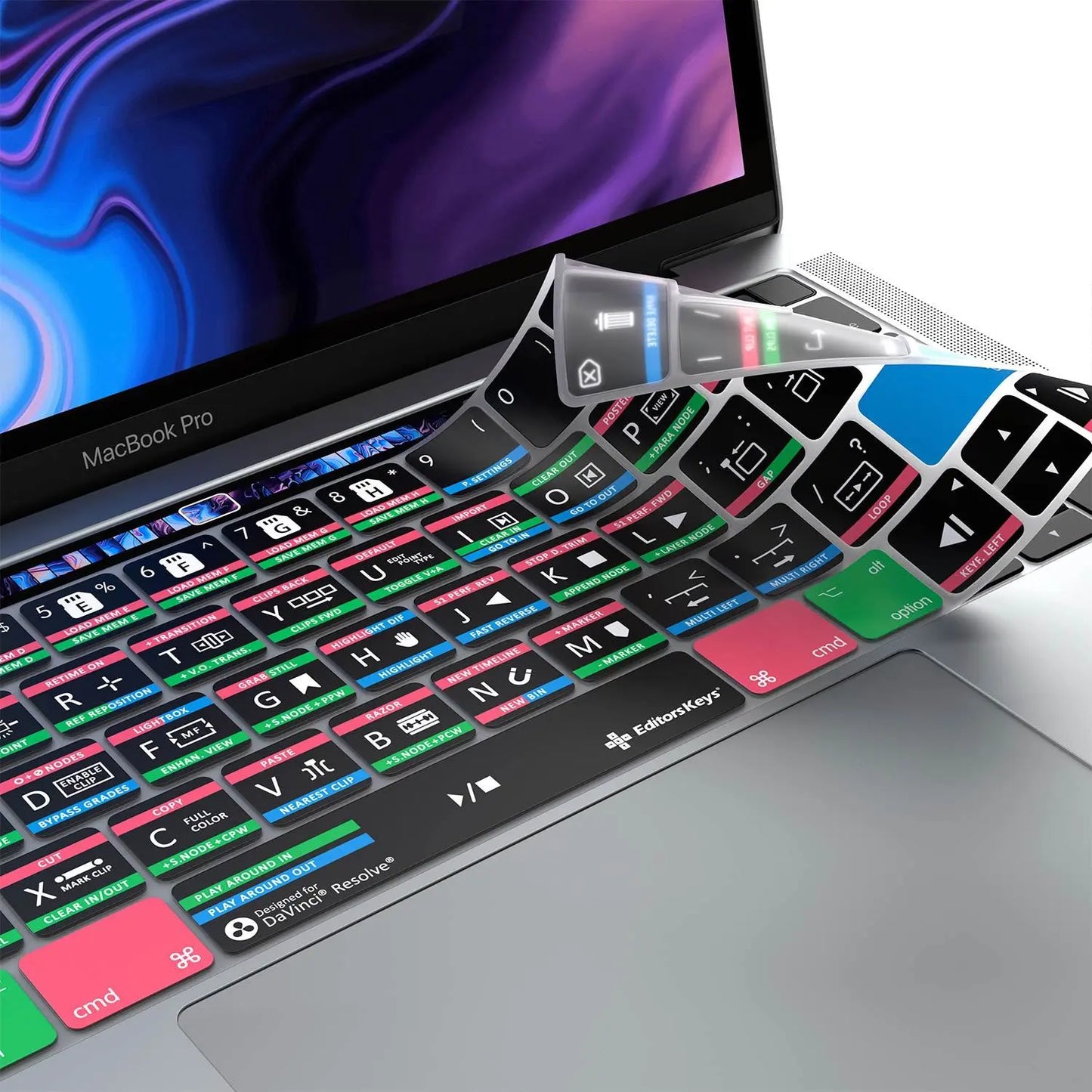 DaVinci Resolve Keyboard Covers for MacBook and iMac Editors Keys