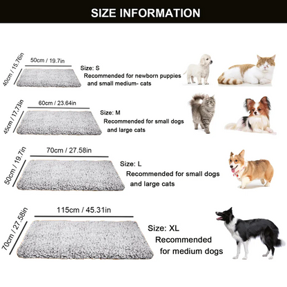 Non-Electric Heating Pad for Cats & Dogs – Washable Self-Warming Pet Mat Turbo Cables