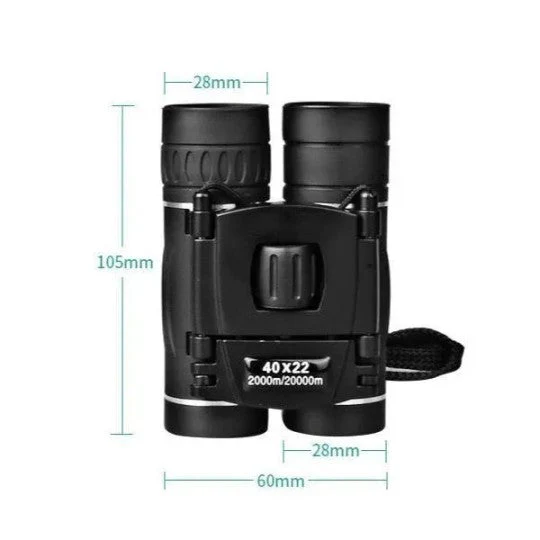 Military 40x22 HD Binoculars – Compact Professional Hunting Telescope Turbo Cables