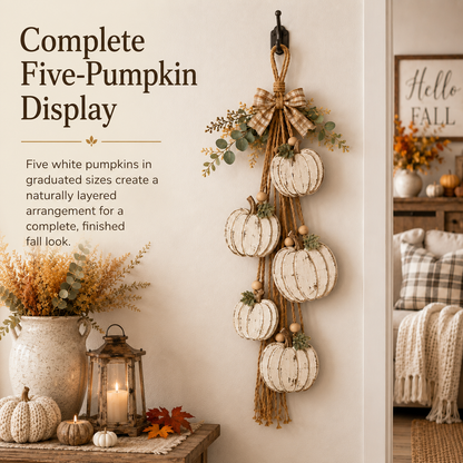 Turbo Cables – Rustic White Pumpkin Hanging Swag