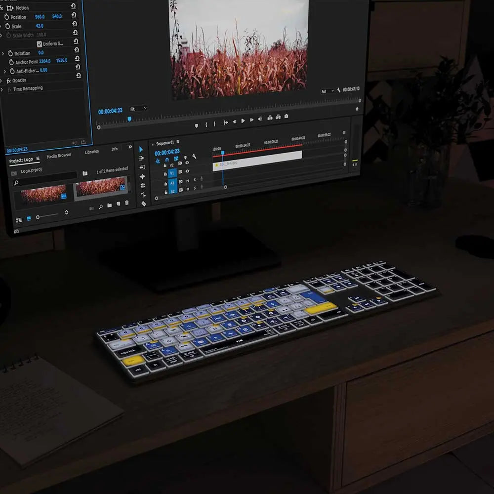 EXCLUSIVE Premiere Gal Keyboard | Backlit & Wireless | Mac and PC Editors Keys