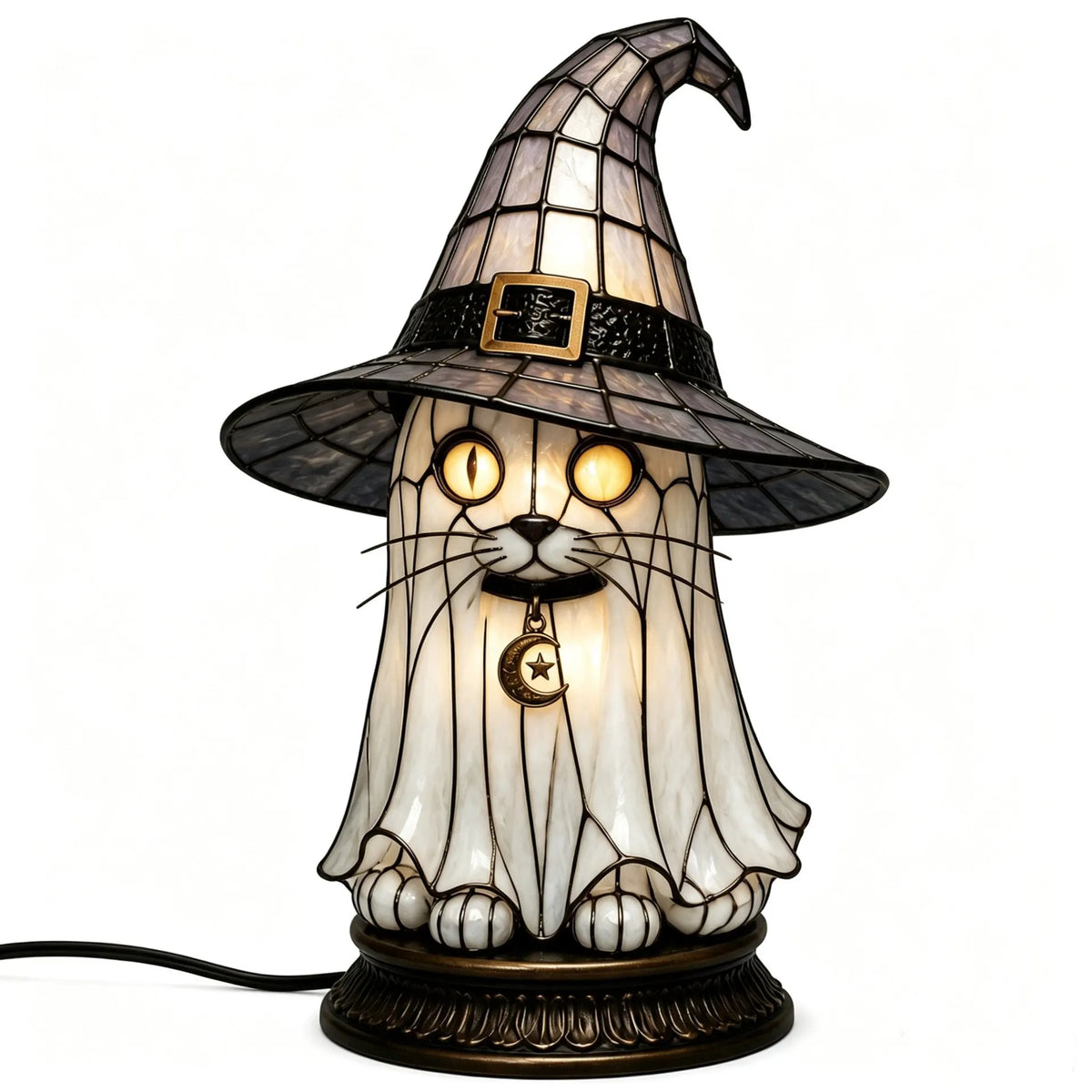 Turbo Cables – Vintage Tiffany Style Cat Night Lamp