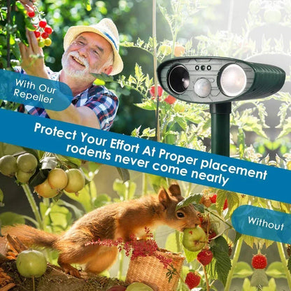 Ultrasonic Solar Deer Repeller – Motion Sensor Animal Deterrent for Garden & Yard Turbo Cables