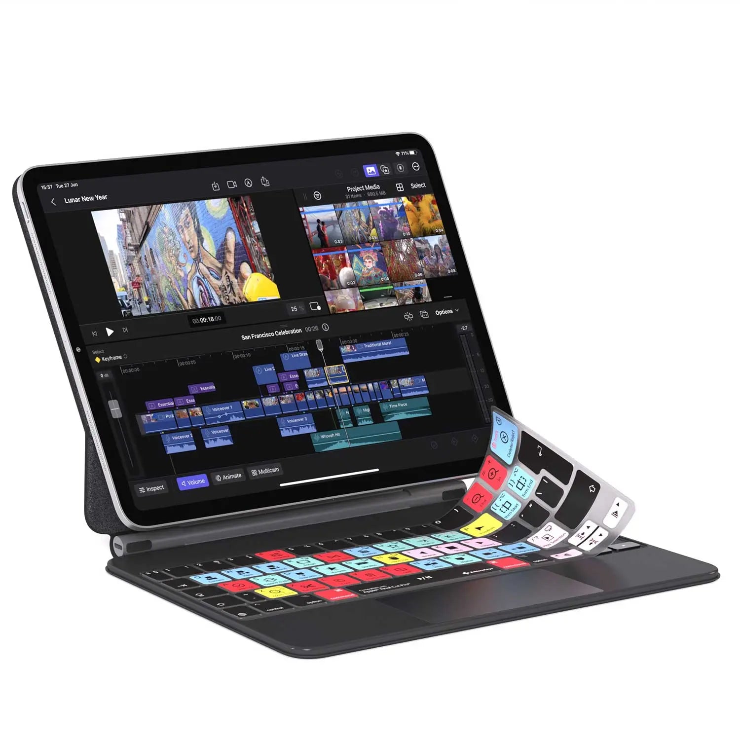 Final Cut Pro Keyboard Cover for iPad Magic Case Editors Keys