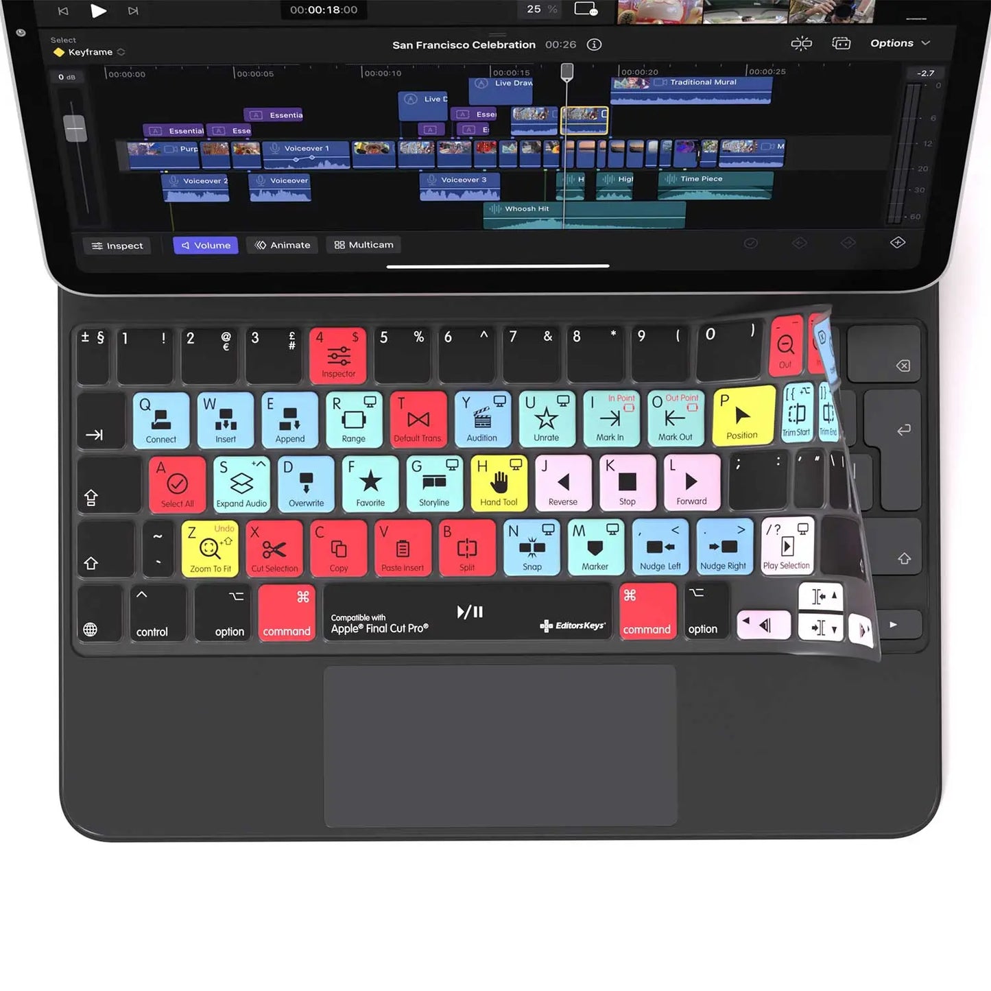 Final Cut Pro Keyboard Cover for iPad Magic Case Editors Keys