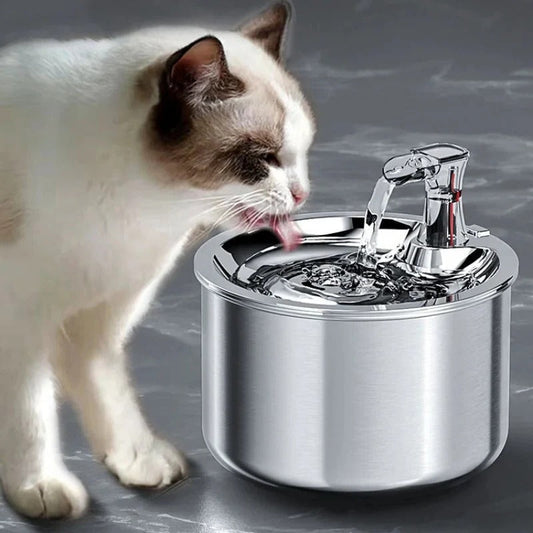 Stainless Steel Cat Water Fountain with Filter and Sensor | Ventayo Turbo Cables