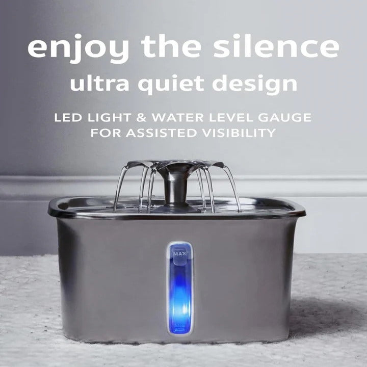 Turbo Automatic Stainless Steel Pet Water Fountain for Cats and Dogs