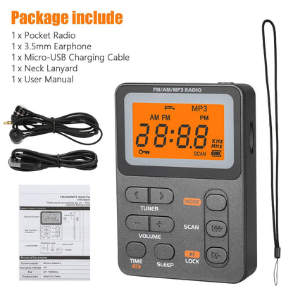 Turbo Battery Operated AM/FM Pocket Radio – Strong Signal, Best Reception On-the-Go