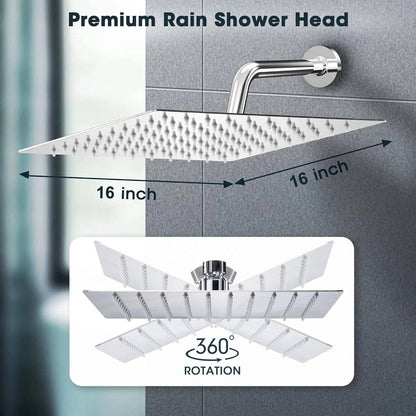 Turbo 16 inch Large Rain Ceiling Shower Head