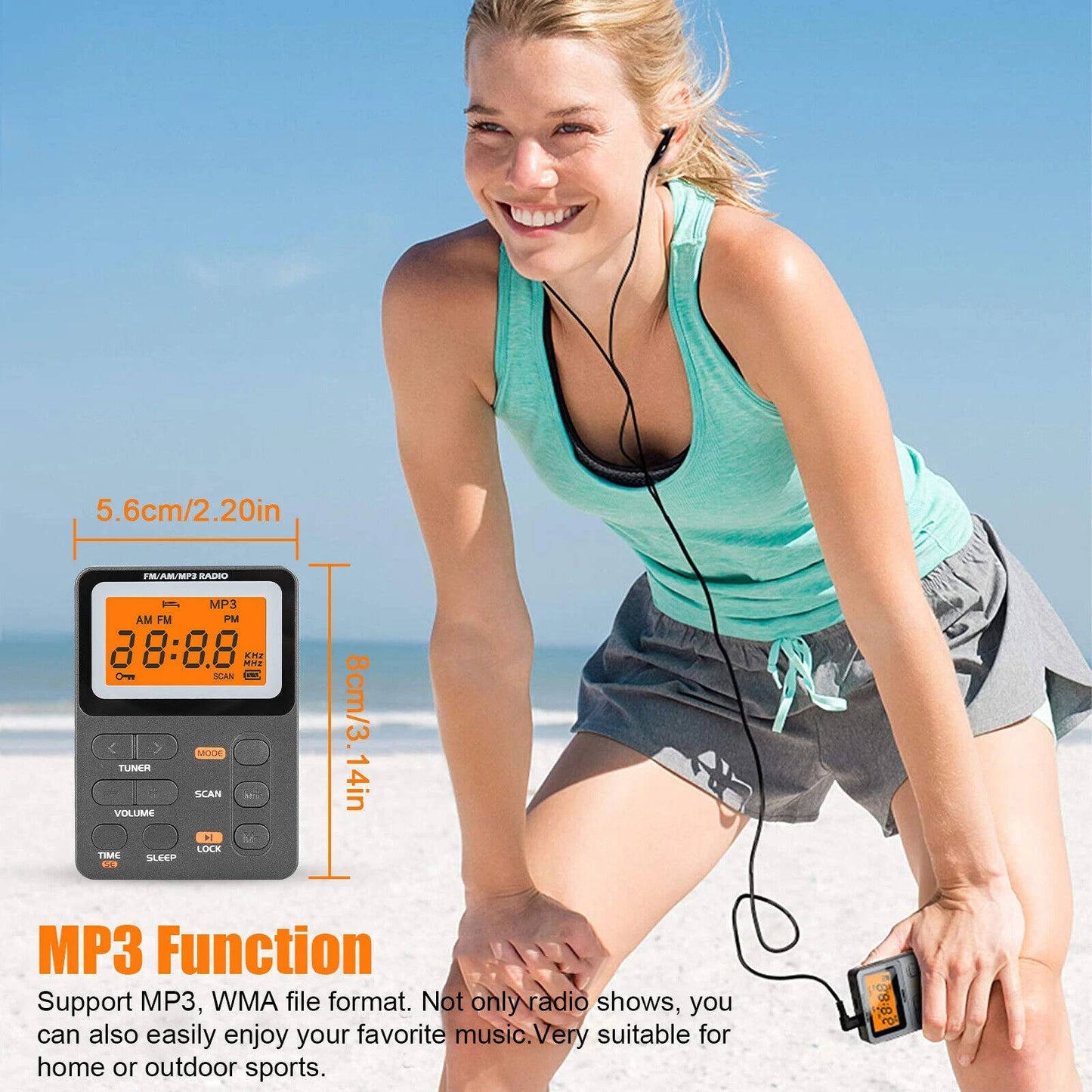 Turbo Battery Operated AM/FM Pocket Radio – Strong Signal, Best Reception On-the-Go