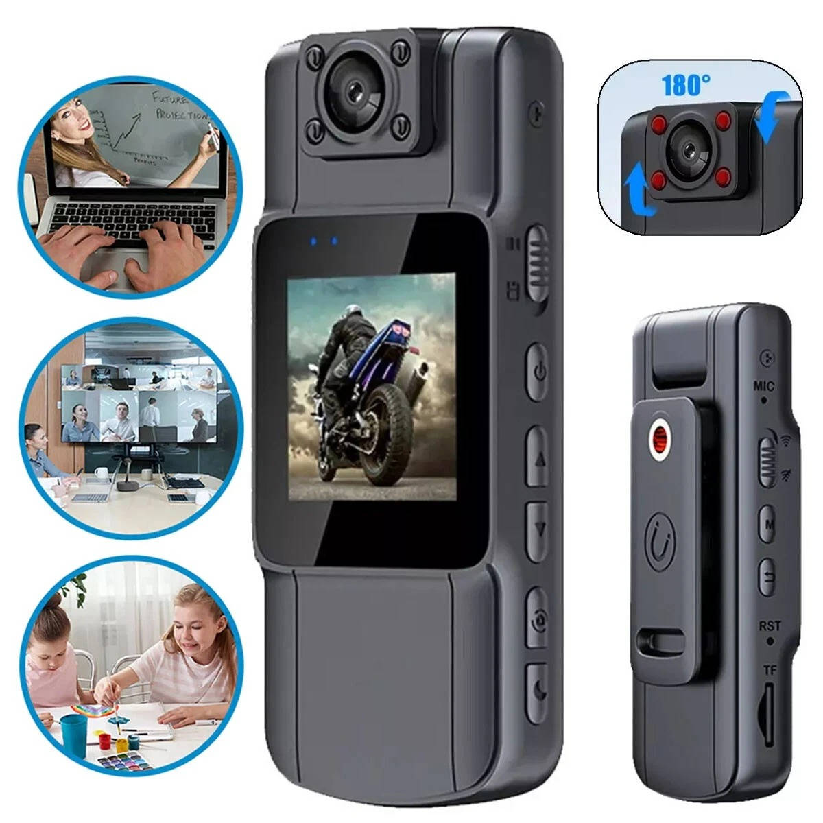 Turbo 180° police professional body camera with night vision