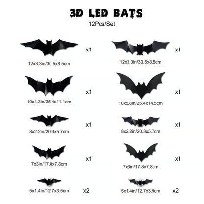 Turbo Cables – Glowing 3D Bats for Enchanted Walls (12 Pcs Set)