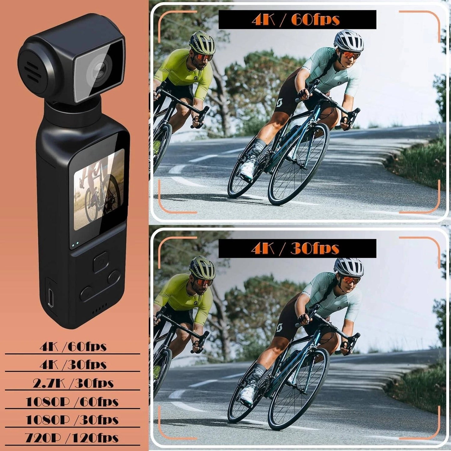 Turbo 4K Body Camera with External Microphone