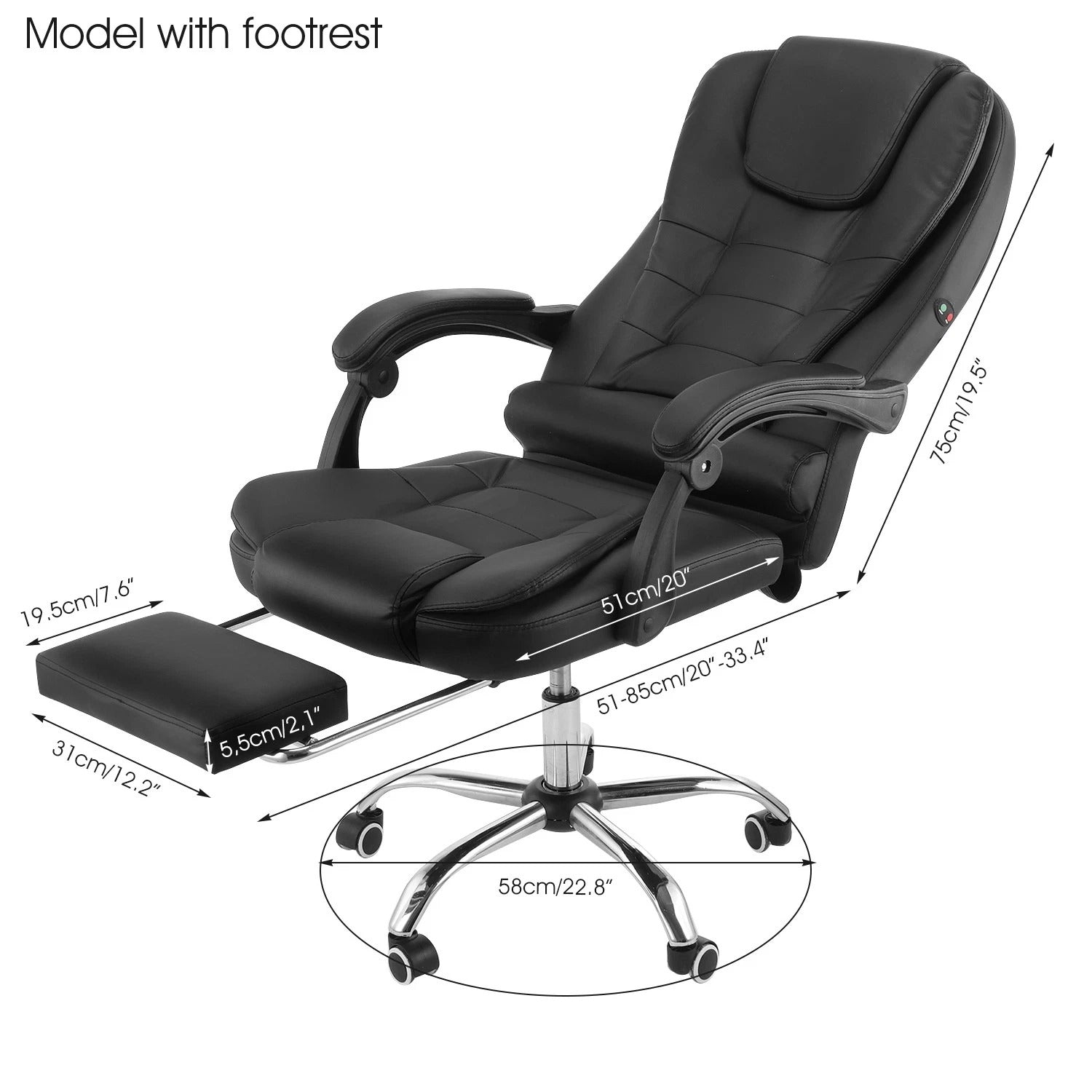 Office Chair with Massage Turbo Cables