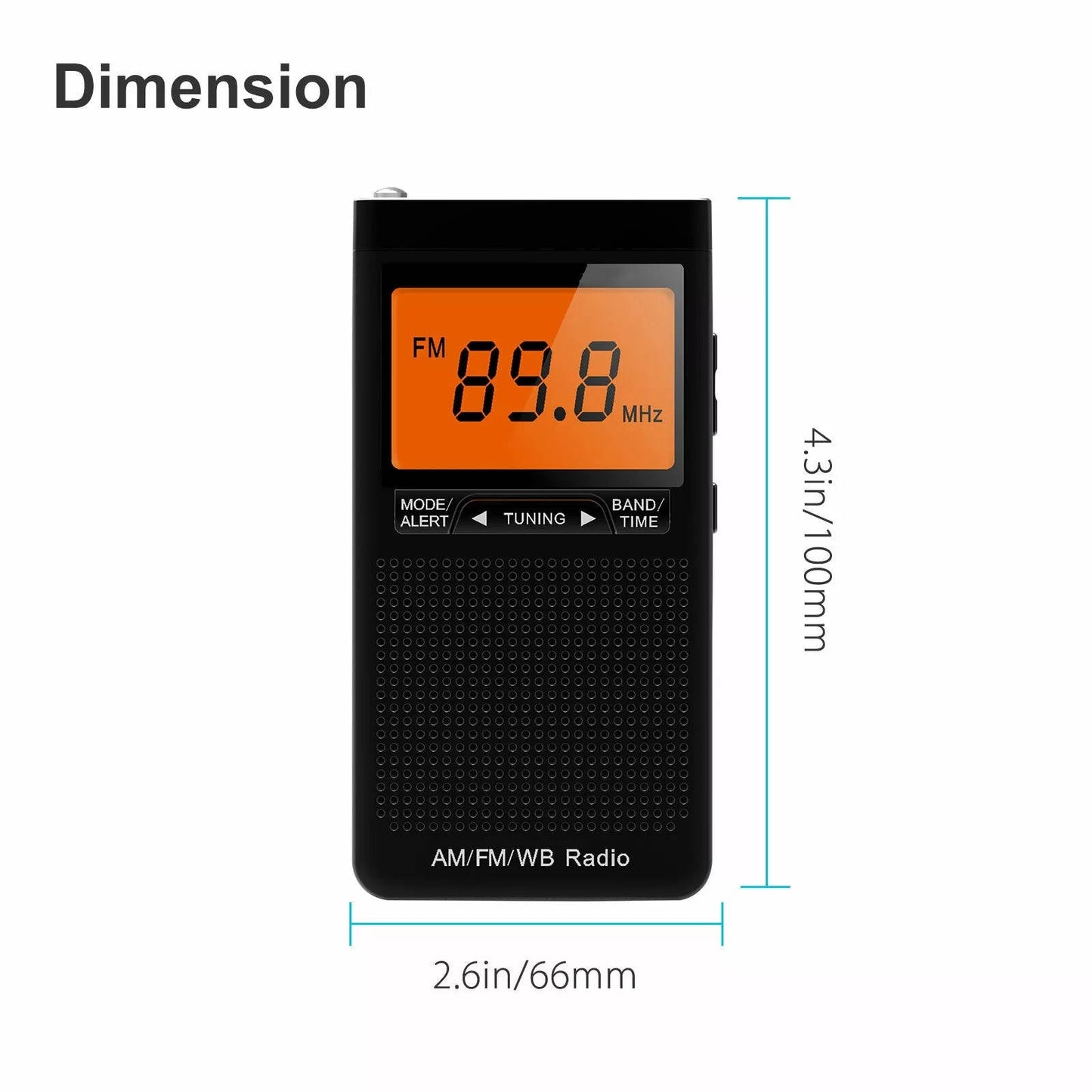 Portable Pocket Radios AM FM Turbo Cables