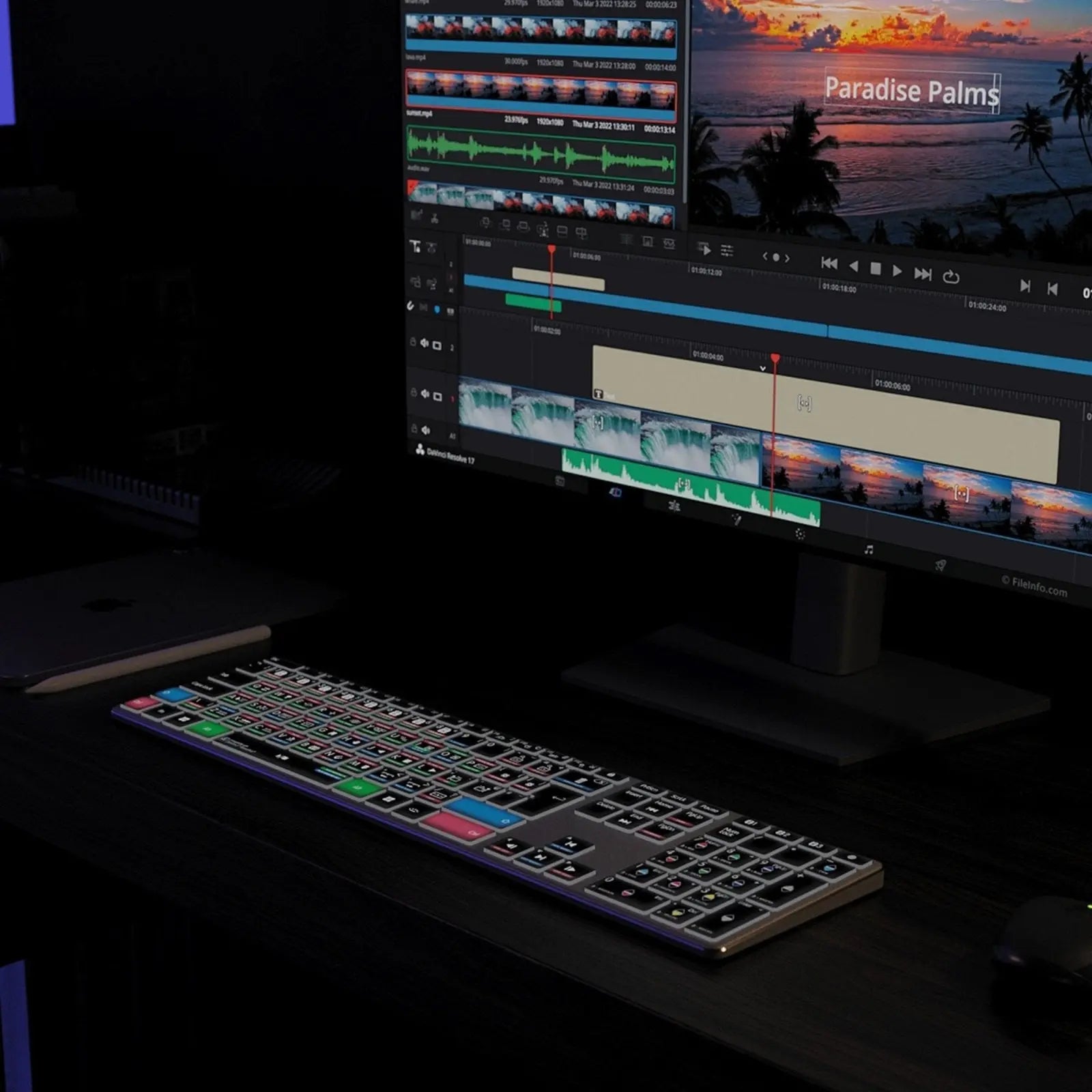 NEW Davinci Resolve Keyboard | Backlit & Wireless | Mac and PC Editors Keys