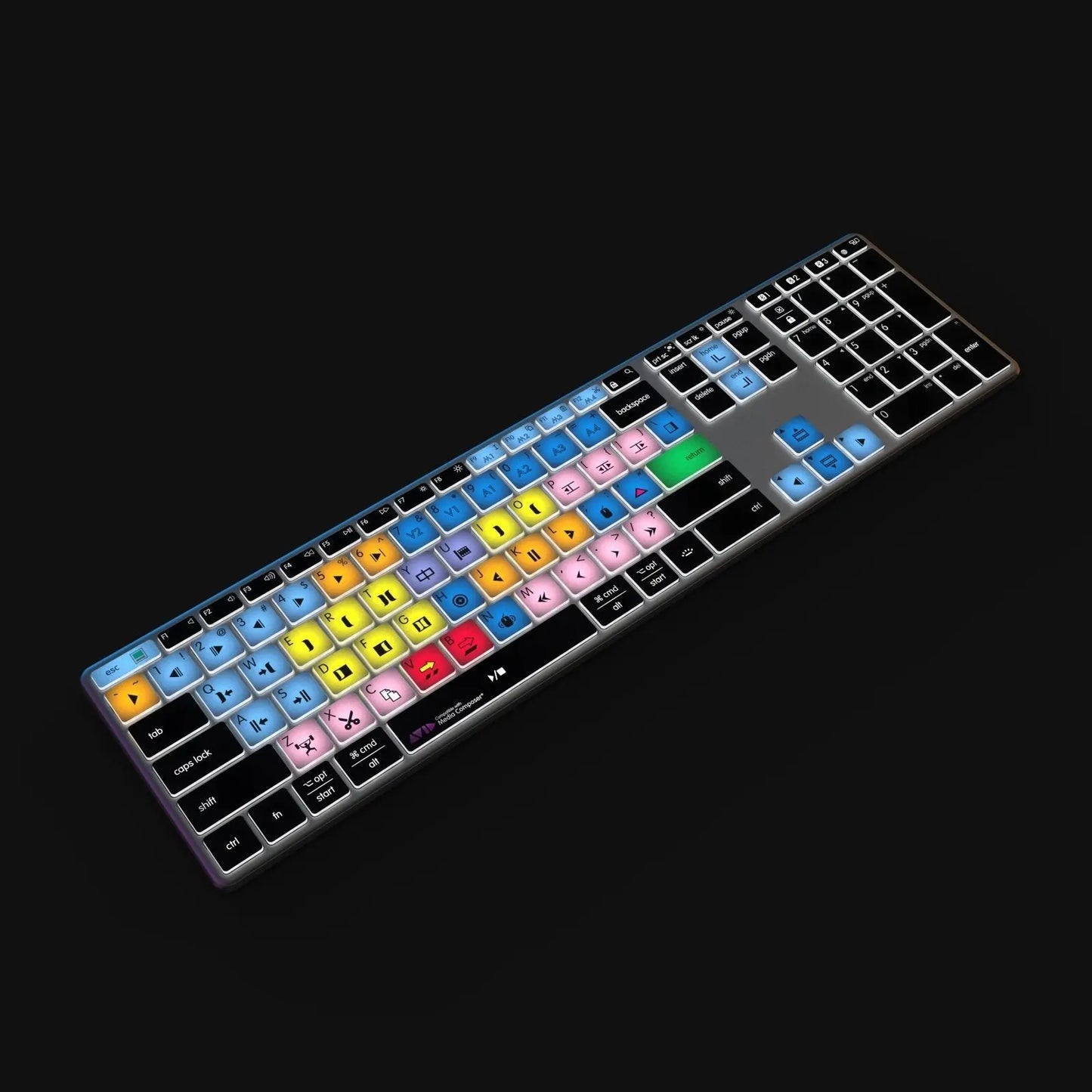 NEW Media Composer Keyboard | Backlit & Wireless | Mac and PC Editors Keys
