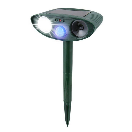 Solar Ultrasonic Cat Repeller – Outdoor Motion Sensor Animal Deterrent Turbo Cables