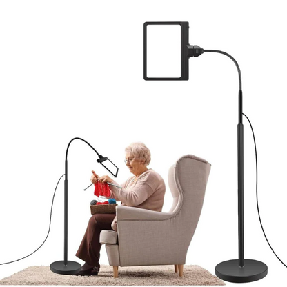 Turbo 5X Magnifying Floor Lamp – Full-Page LED Light for Reading, Hobbies & Crafts