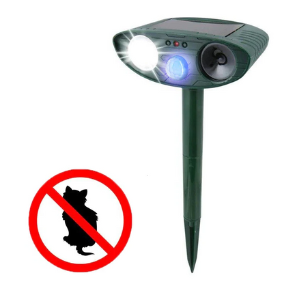 Solar Ultrasonic Cat Repeller – Outdoor Motion Sensor Animal Deterrent Turbo Cables