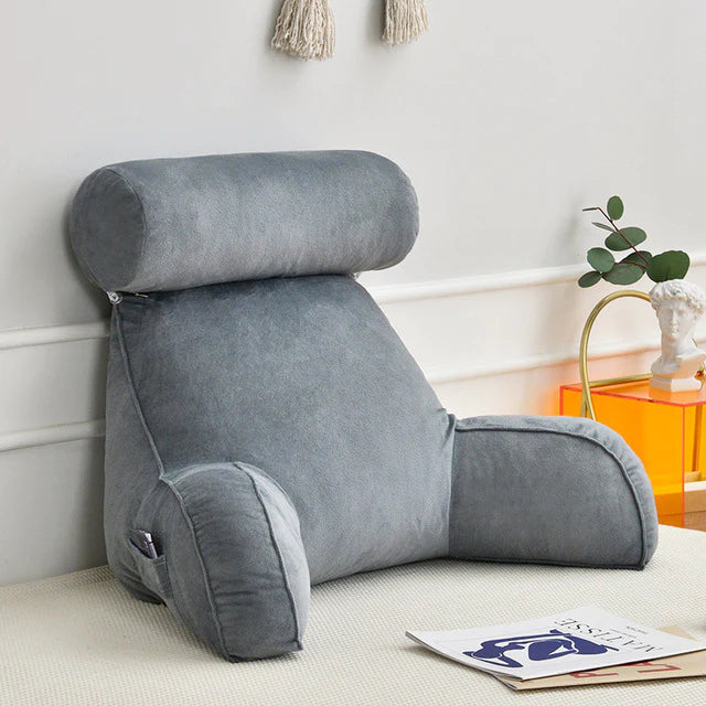 Reading Pillow with Arms – Backrest Support Cushion for Bed & Couch Turbo Cables