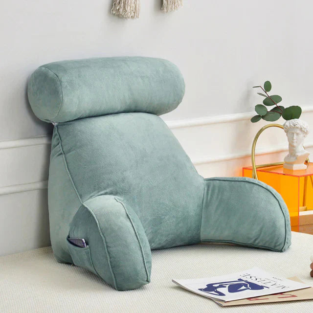 Reading Pillow with Arms – Backrest Support Cushion for Bed & Couch Turbo Cables